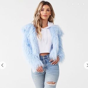 Light Blue Fur Jacket
